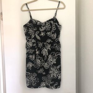 Black and white floral AE dress
